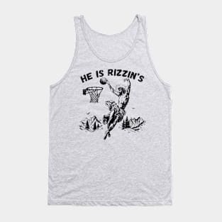 He Is Risen Funny Basketball Retro Christian Religious Tank Top